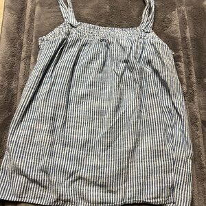 Old Navy Blue and White Striped Tank Top